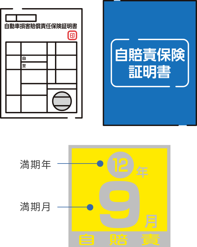自動車損害賠償責任保険証明書 自賠責保険証明書 満期年 12年 満期月 9月 自賠責